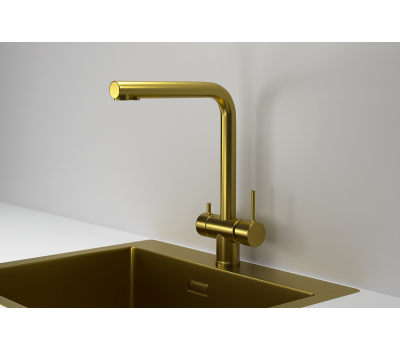 Смеситель для кухни GRANULA KS-7011, ЗОЛОТО САТИН 