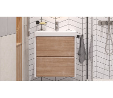 Тумба подвесная Velvex Gesso 60.2Y, белый/дуб сонома tp.GES.9696.60.2Y белый матовый/дуб сонома  