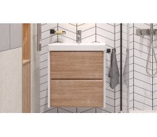 Тумба подвесная Velvex Gesso 60.2Y, белый/дуб сонома tp.GES.9696.60.2Y белый матовый/дуб сонома  