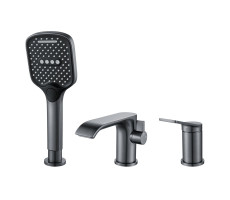 Смеситель на борт ванны Shevanik S4112T, оружейная сталь