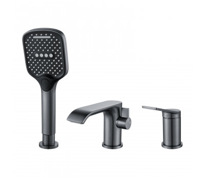 Смеситель на борт ванны Shevanik S4112T, оружейная сталь