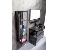 Пенал Armadi Art LOFT высокий антрацит, полки стекло 896-A Пенал Armadi Art LOFT высокий антрацит, полки стекло 896-A