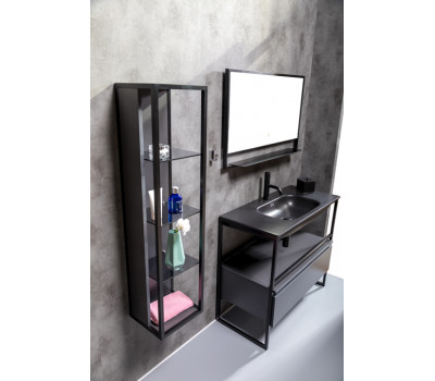 Пенал Armadi Art LOFT высокий антрацит, полки стекло 896-A Пенал Armadi Art LOFT высокий антрацит, полки стекло 896-A