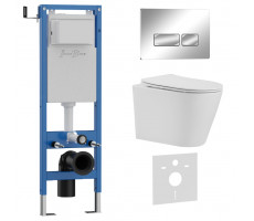 Комплект 3в1 IBERICA BLANCA инсталляция SILENCIO MINI, унитаз BURGOS ALTO белый, кнопка смыва ESTI-R хром глянцевый (IB.001M.BRA.234.213) Комплект 3в1 IBERICA BLANCA инсталляция SILENCIO MINI, унитаз BURGOS ALTO белый, кнопка смыва ESTI-R хром глянцевый (IB.001M.BRA.234.213)