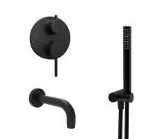 Комплект на 2 потребителя Cox PAINI, для ванны с ручным душем, черный брашированный PVD 78PZSET26911BATH 