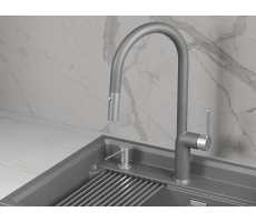 Смеситель для кухни GRANULA 9010, ГРАФИТ (ЧЁРНО-СЕРЫЙ) 