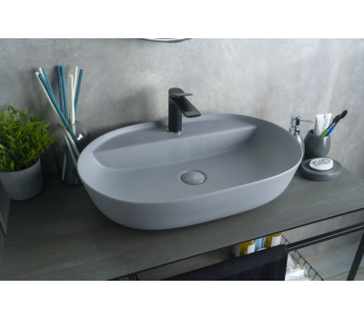 Раковина Gid Gm1346 53341 накладная серая матовая Раковина Gid Gm1346 53341 накладная серая матовая