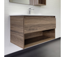 Тумба-умывальник Comforty Бордо 90 дуб темно-коричневый с раковиной Comforty 9090M 
