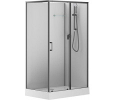 Душевая кабина Aquanet Passion EVO 120R Black 120x80, поддон низкий, двери раздвижные 