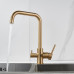 Смеситель для кухни с подключением фильтра Shevanik S228G, золотой сатин