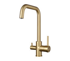Смеситель для кухни с подключением фильтра Shevanik S228G, золотой сатин