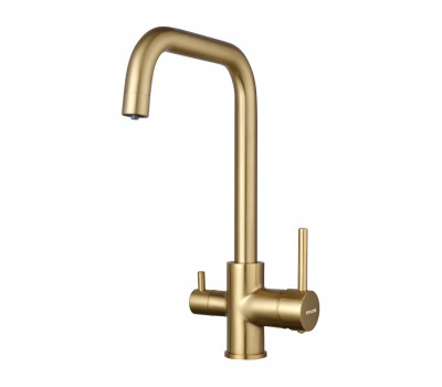 Смеситель для кухни с подключением фильтра Shevanik S228G, золотой сатин