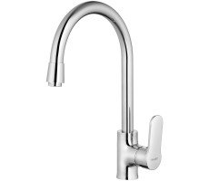 Смеситель для кухонной мойки Azario ELVIS поворотный излив, хром AZ-WWK568155C 