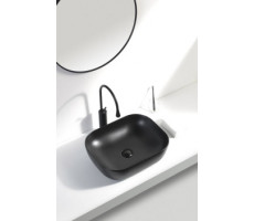 Раковина накладная Aquanet Lake-1-MB 39,5 черный 