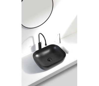 Раковина накладная Aquanet Lake-1-MB 39,5 черный 