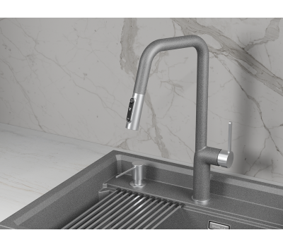 Смеситель для кухни GRANULA 9011, ГРАФИТ (ЧЁРНО-СЕРЫЙ) 