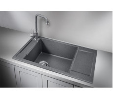 Кухонная мойка GRANULA 7806, ГРАФИТ (ЧЁРНО-СЕРЫЙ), кварц 