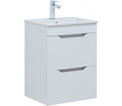 Тумба с раковиной Aquanet Практика 50 2 ящ. цв.белый глянец 00354885 Тумба с раковиной Aquanet Практика 50 2 ящ. цв.белый глянец 00354885