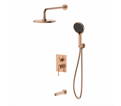 Душевая система для ванны и душа DQ Bonn встраиваемая с изливом браш.роз.золото DA1705633 