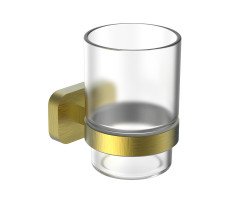 Стакан для зубных щеток с держателем WONZON & WOGHAND GRAFFITY, Брашированное золото WW-9321-BG  Стакан для зубных щеток с держателем WONZON & WOGHAND GRAFFITY, Брашированное золото WW-9321-BG