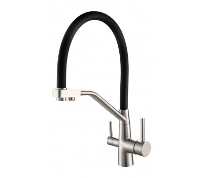 Смеситель для кухни R-излив нержавеющая  с подключением к фильтру черный K25 B ESKO 