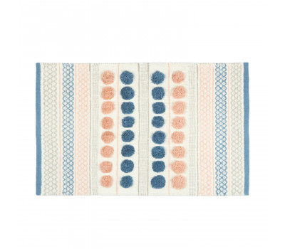 Коврик для ванной 1-ый Fixsen LOTUS, mix розовый+синий+белый+серый, 50х80см FX-8030W 