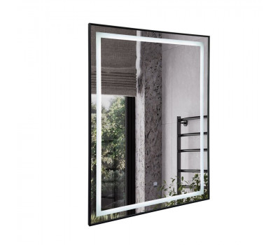 Зеркало в черной алюминиевой раме Comforty Онега 60 LED-подсветка, бесконтактный сенсор 00-00022616 