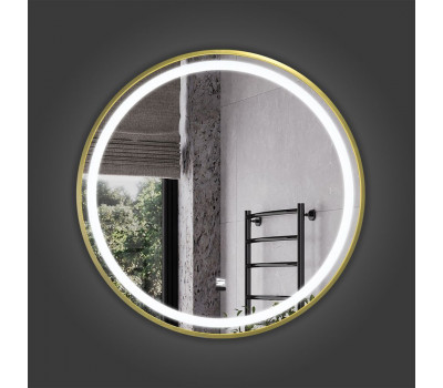 Круглое зеркало в золотой алюминиевой раме Comforty Лея-60 LED-подсветка, бесконтактный сенсор, антизапотевание 00-00019342 Круглое зеркало в золотой алюминиевой раме Comforty Лея-60 LED-подсветка, бесконтактный сенсор, антизапотевание 00-00019342
