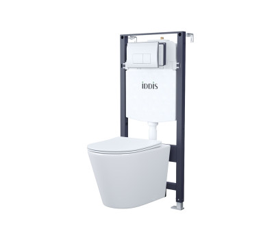Комплект 3в1: подвесной унитаз, инсталляция и клавиша смыва IDDIS Basic BASC010i73 