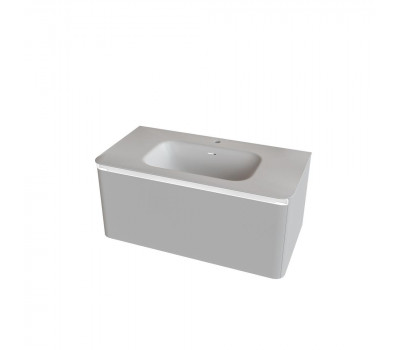 Тумба под раковину подвесная Knotlor ГРАЦИЯ 89 см матовый белый матовый 