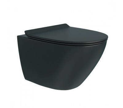 Унитаз подвесной Maretti Elena безободковый с микролифтом, EA10PBM93-560, черный Унитаз подвесной Maretti Elena безободковый с микролифтом, EA10PBM93-560, черный