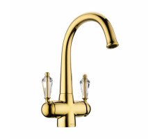 Смеситель для кухни OMOIKIRI Okinawa, цвет-золото/прозрачный кристалл Swarovski 4994016 