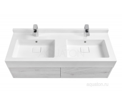 Тумба под раковину Aquaton Сакура 120 ольха наварра, белый глянец 1A219701SKW80 
