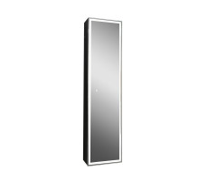 Зеркало-шкаф CONTINENT Mirror Box black Led 400х1600 МВК050 