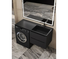 Раковина над стиральной машиной Uperwood Cosmos Quartz 120 см, правая, крыло слева, уголь RCosmos120RU Раковина над стиральной машиной Uperwood Cosmos Quartz 120 см, правая, крыло слева, уголь RCosmos120RU