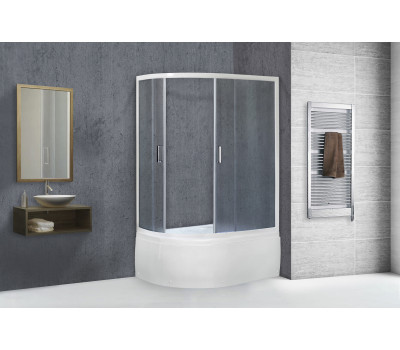 Душевой угол с поддоном Royal Bath RB 8120BK-C (матовое) правый белый 