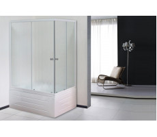 Душевой угол с поддоном Royal Bath RB 8100BP-C (матовое) левый белый 