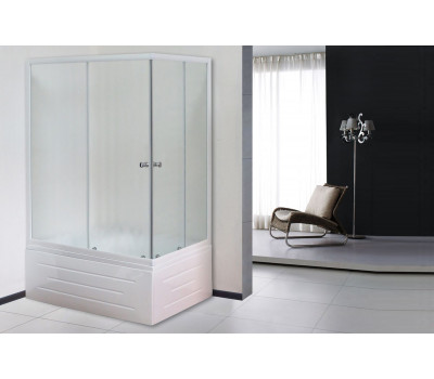 Душевой угол с поддоном Royal Bath RB 8100BP-C (матовое) левый белый 