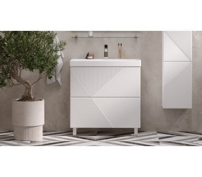 Тумба под раковину Velvex Edge 80.2Y белая tn.EDG.9696.80.2Y белый глянец  