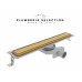 Душевой трап PLUMBERIA SELECTION PST IN-TILE PST80OB, брашированное золото 