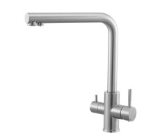 Смеситель для кухни с подключением фильтра Knotlor SS-08, сатин