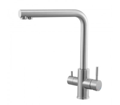Смеситель для кухни с подключением фильтра Knotlor SS-08, сатин