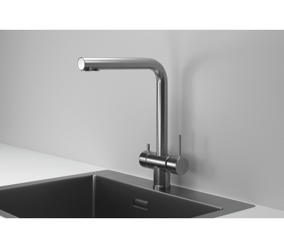 Смеситель для кухни GRANULA KS-7011, СТАЛЬ САТИН 