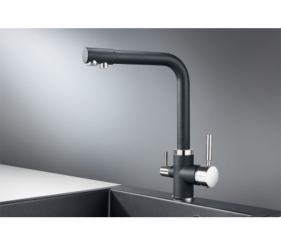 Смеситель для кухни GRANULA 2015, ШВАРЦ (чёрный металлик) 