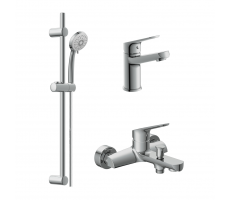 Комплект Cersanit FLAVIS 3 в 1 Смеситель Cersanit для ванны FLAVIS Смеситель Cersanit для раковины FLAVIS душевая стойка VIBE 64508 хром 
