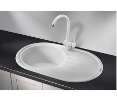 Кухонная мойка GRANULA 7601, БЕЛЫЙ, СтандАРТ кварц 