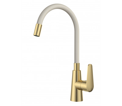 Смеситель для кухни гибкий излив белый золото K48GLW ESKO 