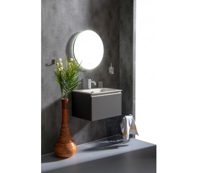 Тумба без раковины Armadi Art Vallessi 60 Антрацит матовый, 1 полка 837-060-A matt 