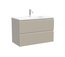 Тумба подвесная SANCOS Snob R 790х390х500, c двумя ящиками оснащенными доводчиками, Beige Soft , арт.SNR80/39CE Тумба подвесная SANCOS Snob R 790х390х500, c двумя ящиками оснащенными доводчиками, Beige Soft , арт.SNR80/39CE