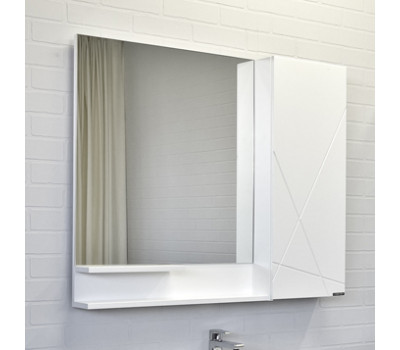 Зеркало-шкаф Comforty Мерано-90 белый матовый 